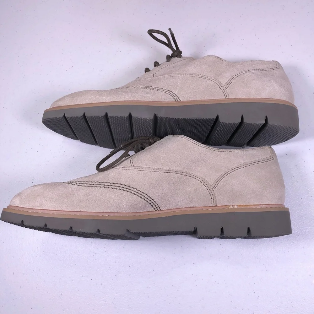 DONALD J. Pliner Sennet Beige Suede Oxfords Shoes